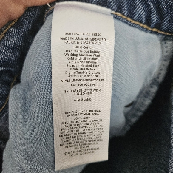 Current/Elliott The Easy Stilletto with rolled Hem blue jeans size 28 - Picture 8 of 8